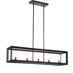 LED 5-Light Metal/Glass Anna Linear Pendant - JONATHAN Y -Adesso Shop GUEST b29a4bc6 4167 4c99 9462 2e40c940f155