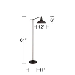 360 Lighting Kayne Rustic Farmhouse Floor Lamp Standing 61" Tall Satin Bronze Metal Downbridge Shade For Living Room Reading Bedroom Office House Home -Adesso Shop GUEST b2fa0ce1 d747 4f04 81fc 138ff7fd7fc4