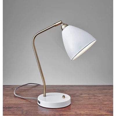 16" X 21" Chelsea Desk Lamp White - Adesso 1 16" X 21" Chelsea Desk Lamp White - Adesso