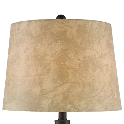 Franklin Iron Works Ross Rustic Farmhouse Table Lamps 27" Tall Set Of 2 Bronze With USB Charging Port Faux Leather Drum Shade For Living Room Desk 6 Franklin Iron Works Ross Rustic Farmhouse Table Lamps 27" Tall Set Of 2 Bronze With USB Charging Port Faux Leather Drum Shade For Living Room Desk - Image 6