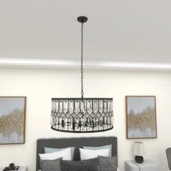 Metal Crystal Embellishments 6 Light Chandelier With Link Style Chain Black - Olivia & May 20 Metal Crystal Embellishments 6 Light Chandelier With Link Style Chain Black - Olivia & May -Adesso Shop GUEST b4003e5c 93b8 4d36 84c4 875310a98e5c