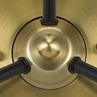 24.5" Mid-Century Glass Globe Flushmount Fixture Ceiling Light (Includes LED Light Bulb) Black/Brass - Cresswell Lighting 4 24.5" Mid-Century Glass Globe Flushmount Fixture Ceiling Light (Includes LED Light Bulb) Black/Brass - Cresswell Lighting - Image 4