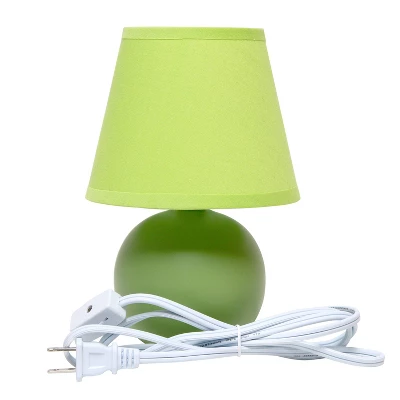 8.66" Petite Ceramic Orb Base Bedside Table Desk Lamp With Matching Tapered Drum Fabric Shade Green - Creekwood Home 4 8.66" Petite Ceramic Orb Base Bedside Table Desk Lamp With Matching Tapered Drum Fabric Shade Green - Creekwood Home - Image 4