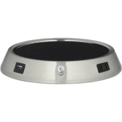 360 Lighting Reiner Modern Accent Table Lamp 23" High Blue Green Glass Nickel With USB And AC Power Outlet In Base Off White Drum Shade For Home Desk -Adesso Shop GUEST b79c6513 e687 489a ac57 65de5ec4e1da 1