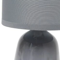 10.04" Traditional Ceramic Thimble Base Bedside Table Desk Lamp With Matching Fabric Shade Gray - Simple Designs -Adesso Shop GUEST b8b20e45 d632 4887 8a41 a782c5a37c8e