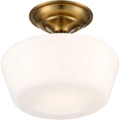 Regency Hill Rustic Farmhouse Ceiling Light Semi Flush Mount Fixture 12" Wide Soft Gold Opal White Glass For Bedroom Kitchen Living Room Hallway House 10 Regency Hill Rustic Farmhouse Ceiling Light Semi Flush Mount Fixture 12" Wide Soft Gold Opal White Glass For Bedroom Kitchen Living Room Hallway House -Adesso Shop GUEST b901fdb9 1e47 49b5 8d79 ddd2a61519cc