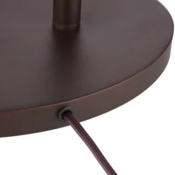 Franklin Iron Works Rustic Industrial Farmhouse Floor Lamps With Tray Table USB Port 62" Tall Set Of 2 Bronze Walnut Linen Shade For Living Room -Adesso Shop GUEST b9029755 b6a0 457d b6a4 7cfedb616150