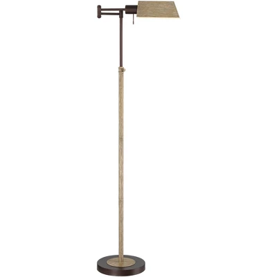 Regency Hill Rustic Farmhouse Swing Arm Pharmacy Floor Lamp 54" Tall Bronze Faux Wood Adjustable Height Living Room Reading Bedroom Office 6 Regency Hill Rustic Farmhouse Swing Arm Pharmacy Floor Lamp 54" Tall Bronze Faux Wood Adjustable Height Living Room Reading Bedroom Office - Image 6