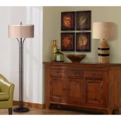 Franklin Iron Works Tristan Modern Floor Lamp 64" Tall Deep Bronze Metal Sheer Outer Linen Inner Double Drum Shade For Living Room Bedroom Office Home 15 Franklin Iron Works Tristan Modern Floor Lamp 64" Tall Deep Bronze Metal Sheer Outer Linen Inner Double Drum Shade For Living Room Bedroom Office Home -Adesso Shop GUEST b9f5b145 d357 4f42 b8fc 2cfb5be67eb9