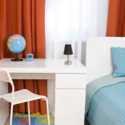 10.5" Petite Metal Stick Bedside Table Desk Lamp In Sand Nickel With Fabric Shade Brown - Creekwood Home -Adesso Shop GUEST ba44e4e1 6b9d 40f1 b292 afbbb021ecbc