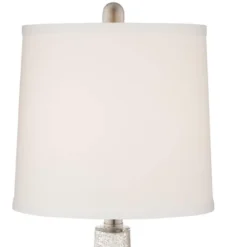 360 Lighting Ledger Modern Accent Table Lamps 21 3/4" High Set Of 2 Mercury Glass With USB Charging Port Table Top Dimmers Off-White Shade For Desk -Adesso Shop GUEST baa63c87 0390 4cbf 89f3 02d84b8dae0d