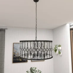 Metal Crystal Embellishments 6 Light Chandelier With Link Style Chain Black - Olivia & May 21 Metal Crystal Embellishments 6 Light Chandelier With Link Style Chain Black - Olivia & May -Adesso Shop GUEST bb553d95 abe3 4870 a9cf 746c3aac4ac4