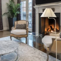 56.5" X 67.5" 3-way Adjustable Height Pharmacy Floor Lamp Antique Brass - Cal Lighting