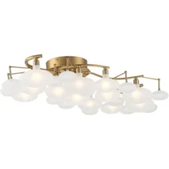 Possini Euro Design Lilypad Modern Ceiling Light Semi Flush Mount Fixture 30 1/4" Wide Warm Brass 12-Light Frosted Glass Shade For Bedroom Living Room 12 Possini Euro Design Lilypad Modern Ceiling Light Semi Flush Mount Fixture 30 1/4" Wide Warm Brass 12-Light Frosted Glass Shade For Bedroom Living Room -Adesso Shop GUEST bc64b39a 2843 4a68 b9d6 625259c5adb7