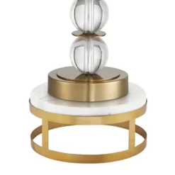 Vienna Full Spectrum Halston Buffet Table Lamp With Round Riser 36 1/4" Tall Crystal Ball Brass Off White Fabric Drum Shade For Bedroom Living Room -Adesso Shop GUEST bc91b0d4 5bab 4bef a5da 39151b4fe501
