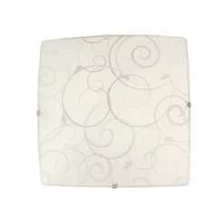 Flushmount Ceiling Light With Scroll Swirl Design White - Simple Designs -Adesso Shop GUEST bef0a79f 20d8 4a53 88ef 8a60e0143b37
