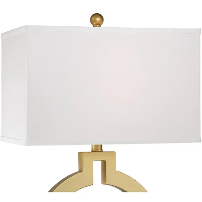 360 Lighting Lauren Modern Table Lamps Set Of 2 With Black Risers 28 1/2" Tall Gold USB Charging Port White Rectangular Shade For Bedroom Living Room 1 360 Lighting Lauren Modern Table Lamps Set Of 2 With Black Risers 28 1/2" Tall Gold USB Charging Port White Rectangular Shade For Bedroom Living Room