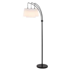 72.5" 3-Light Sylva Mid-Century Modern Head-Adjustable Iron LED Arc Floor Lamp Black (Includes LED Light Bulb) - JONATHAN Y -Adesso Shop GUEST c0686d72 3c7b 4781 82aa 029865278e8a