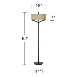 Franklin Iron Works Tremont Mid Century Modern Floor Lamp 62" Tall Deep Bronze Metal Tan Burlap Drum Shade For Living Room Bedroom Office House Home 13 Franklin Iron Works Tremont Mid Century Modern Floor Lamp 62" Tall Deep Bronze Metal Tan Burlap Drum Shade For Living Room Bedroom Office House Home -Adesso Shop GUEST c07c9b52 cc00 42ab 97bb b8fda214f018