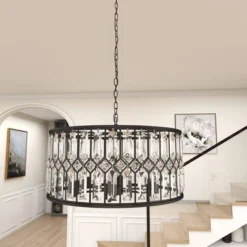 Metal Crystal Embellishments 6 Light Chandelier With Link Style Chain Black - Olivia & May 22 Metal Crystal Embellishments 6 Light Chandelier With Link Style Chain Black - Olivia & May -Adesso Shop GUEST c124ac03 81fa 46a6 8736 74ed7fde7a1a