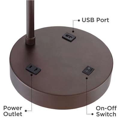 360 Lighting Colby Bronze Finish Desk Lamps Set Of 2 With Outlets And USB Ports 4 360 Lighting Colby Bronze Finish Desk Lamps Set Of 2 With Outlets And USB Ports - Image 4