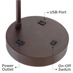 360 Lighting Colby Bronze USB Desk Lamps Set Of 2 With Smart Socket -Adesso Shop GUEST c16c32ff dd54 47b4 b75c 4d88f43ab176