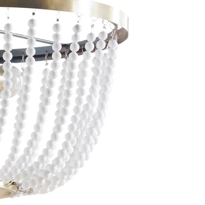 Melrose 2-Light Beaded Chandelier Antique Brass/White - Hampton Hill 7 Melrose 2-Light Beaded Chandelier Antique Brass/White - Hampton Hill - Image 7