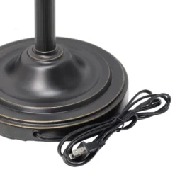 2 Light Restoration Mother Daughter Floor Lamp With Amber Marble Glass Shade Brown - Elegant Designs -Adesso Shop GUEST c302fbf8 7e12 4393 81cd b2c4ca21e080