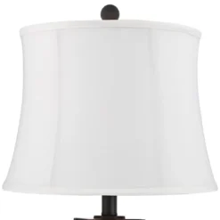 Franklin Iron Works Kacey Modern Table Lamps 25 1/4" High Set Of 2 Dark Metal With USB Charging Port Nightlight LED White Softback Shade For Home Desk -Adesso Shop GUEST c320d6c3 53ee 4f1b 81ab 51877489923d