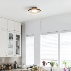 1-Light LED Integrated Matte Black Flush Mount Ceiling Light - Globe Electric -Adesso Shop GUEST c3e34638 fcd5 43b9 9ea3 79a36bc392ef