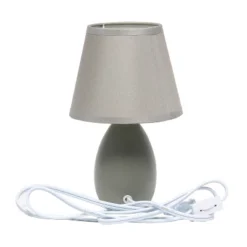 9.45" 2pk Petite Ceramic Oblong Bedside Table Desk Lamps With Matching Tapered Drum Shade Gray - Creekwood Home -Adesso Shop GUEST c3f0c19f 792d 4f24 9ff1 3a75acbfcbd7