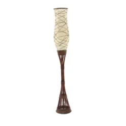 Traditional Bamboo Floor Lamp Brown - Olivia & May -Adesso Shop GUEST c459cad5 9e1c 45d1 b3b4 d8dd18095380