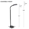Adjustable Floor Lamp - Full Spectrum Natural Sunlight LED Lamp And Bendable Neck - Dimmable Light For Living Room And Bedroom By Lavish Home (Black)