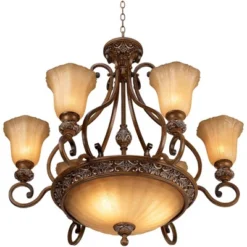 Kathy Ireland Sterling Estate Golden Bronze Chandelier 34 1/2" Wide Rustic Champagne Bowl Shade 9-Light Fixture For Dining Room House Kitchen Island 8 Kathy Ireland Sterling Estate Golden Bronze Chandelier 34 1/2" Wide Rustic Champagne Bowl Shade 9-Light Fixture For Dining Room House Kitchen Island -Adesso Shop GUEST c54e037d 0c87 49b6 89fe 67def055da2d