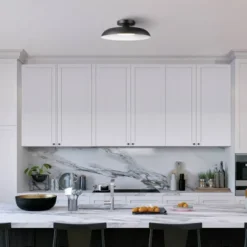 1-Light LED Integrated Matte Black Flush Mount Ceiling Light - Globe Electric -Adesso Shop GUEST c5e1b685 e8d3 45f1 a06e 1d99c24baa59