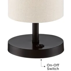 360 Lighting Heyburn Modern Accent Table Lamps 20" High Set Of 2 Bronze With USB And AC Power Outlet In Base Oatmeal Cylinder Shade For Bedroom Desk -Adesso Shop GUEST c6e692dd 8354 44f8 bef3 90bdf7328837