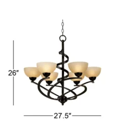 Franklin Iron Works Dark Mocha Chandelier 27 1/2" Wide Rustic Swirling Ribbon Amber Glass 6-Light Fixture For Dining Room House Foyer Kitchen Island 10 Franklin Iron Works Dark Mocha Chandelier 27 1/2" Wide Rustic Swirling Ribbon Amber Glass 6-Light Fixture For Dining Room House Foyer Kitchen Island -Adesso Shop GUEST c711d0d5 3c79 433b 8261 5af3f2afda9c