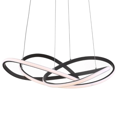 25" Metal Adjustable Alexia Abstract Integrated Pendant (Includes Energy Efficient Light Bulb) Black - JONATHAN Y 1 25" Metal Adjustable Alexia Abstract Integrated Pendant (Includes Energy Efficient Light Bulb) Black - JONATHAN Y