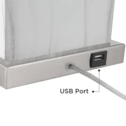 360 Lighting Connie Modern Table Lamps 25" High Set Of 2 White Faux Marble With USB Charging Ports Rectangular Shade For Living Room Office Desk House 10 360 Lighting Connie Modern Table Lamps 25" High Set Of 2 White Faux Marble With USB Charging Ports Rectangular Shade For Living Room Office Desk House -Adesso Shop GUEST c833dd05 6e10 456d b64b 2e0678fc3334