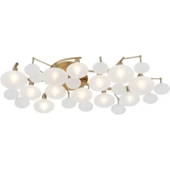 Possini Euro Design Lilypad Modern Ceiling Light Semi Flush Mount Fixture 30 1/4" Wide Warm Brass 12-Light Frosted Glass Shade For Bedroom Living Room 13 Possini Euro Design Lilypad Modern Ceiling Light Semi Flush Mount Fixture 30 1/4" Wide Warm Brass 12-Light Frosted Glass Shade For Bedroom Living Room -Adesso Shop GUEST c8b436d6 0799 4b71 b0e8 1b80aaa00f64
