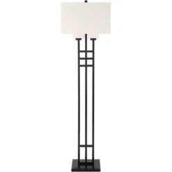 Franklin Iron Works Industrial Floor Lamp 64" Tall Matte Black 3-Light Rectangular Linen White Glass Shades For Living Room House 14 Franklin Iron Works Industrial Floor Lamp 64" Tall Matte Black 3-Light Rectangular Linen White Glass Shades For Living Room House -Adesso Shop GUEST c959ce6b 82aa 4c56 a7dc 247a174f0a1d