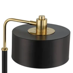 Possini Euro Design Myles Modern Mid Century Desk Lamp 24" High Black Gold With Dual USB Charging Ports Metal Drum Shade For Bedroom Living Room Home -Adesso Shop GUEST c95c07aa 134f 4f3a b0b8 338184566037