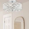 11.5" Olivia Semi-Flush Mount Pendant Metallic Silver - River Of Goods