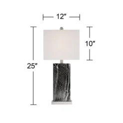 360 Lighting Connie Modern Table Lamps Set Of 2 25" High Black Faux Marble With USB Charging Ports White Rectangular Shade For Living Room House Desk 15 360 Lighting Connie Modern Table Lamps Set Of 2 25" High Black Faux Marble With USB Charging Ports White Rectangular Shade For Living Room House Desk -Adesso Shop GUEST c9e5a49e 8c74 471f 87b6 8ce8fcf7d05a