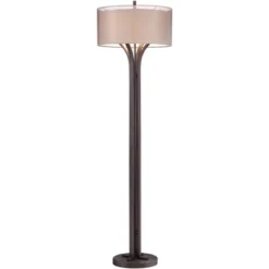 Franklin Iron Works Tristan Modern Floor Lamp 64" Tall Deep Bronze Metal Sheer Outer Linen Inner Double Drum Shade For Living Room Bedroom Office Home 13 Franklin Iron Works Tristan Modern Floor Lamp 64" Tall Deep Bronze Metal Sheer Outer Linen Inner Double Drum Shade For Living Room Bedroom Office Home -Adesso Shop GUEST ca059690 ae65 41db a94a d60b03e8d1ea