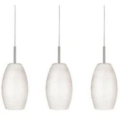 3-Light Batista Glass Pendant Matte Nickel/White - EGLO