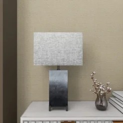 Polystone Table Lamp With Square Shade Gray - Olivia & May -Adesso Shop GUEST ccc9d1a7 4a28 40eb b843 156edf538924