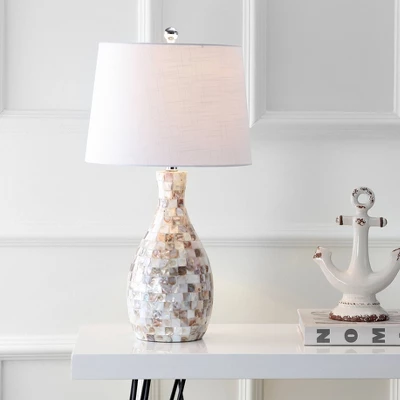 26.5" Verna Seashell Table Lamp (Includes LED Light Bulb) Beige - JONATHAN Y 1 26.5" Verna Seashell Table Lamp (Includes LED Light Bulb) Beige - JONATHAN Y