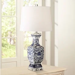 Barnes And Ivy Table Lamps 28" Tall Set Of 2 Porcelain Blue Floral Jar Geneva White Drum Shade For Living Room Family Bedroom Bedside 14 Barnes And Ivy Table Lamps 28" Tall Set Of 2 Porcelain Blue Floral Jar Geneva White Drum Shade For Living Room Family Bedroom Bedside -Adesso Shop GUEST ce1c5ab9 2842 4352 8fa7 ab6e9eb04d85