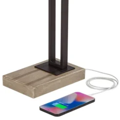 Franklin Iron Works Maricopa Rustic Farmhouse Desk Lamp 21 1/4" High Bronze Metal With USB And AC Power Outlet Mica Shade For Bedroom Living Room Home -Adesso Shop GUEST ce3b0853 4f02 4040 b2c2 4f8fd19fe871